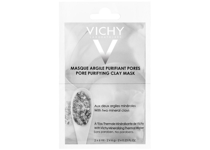 VICHY MINERAL MASKS Минеральная очищающая поры маска с глиной 2x6 мл (саше)