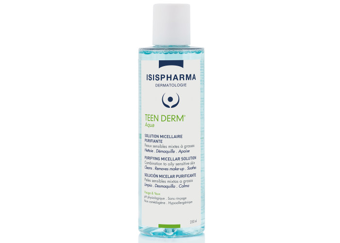 ISISPHARMA TEEN DERM Aqua (Тин Дерм Аква) Мицеллярная вода для снятия макияжа для комбинированной и жирной кожи, 250 мл